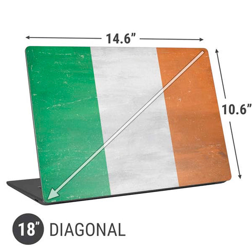 Ireland Flag Distressed Universal Laptop 18in (14.6 x 10.6in) Skin